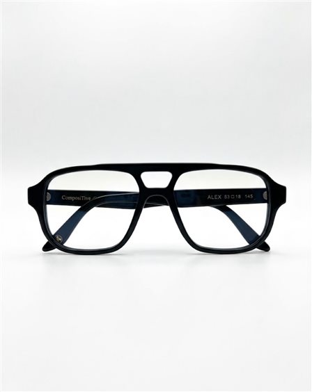 Montatura vista Compositive Eyewear ALEX 53 NERO CON CLIP - ALEX 53 NERO CON CLIP